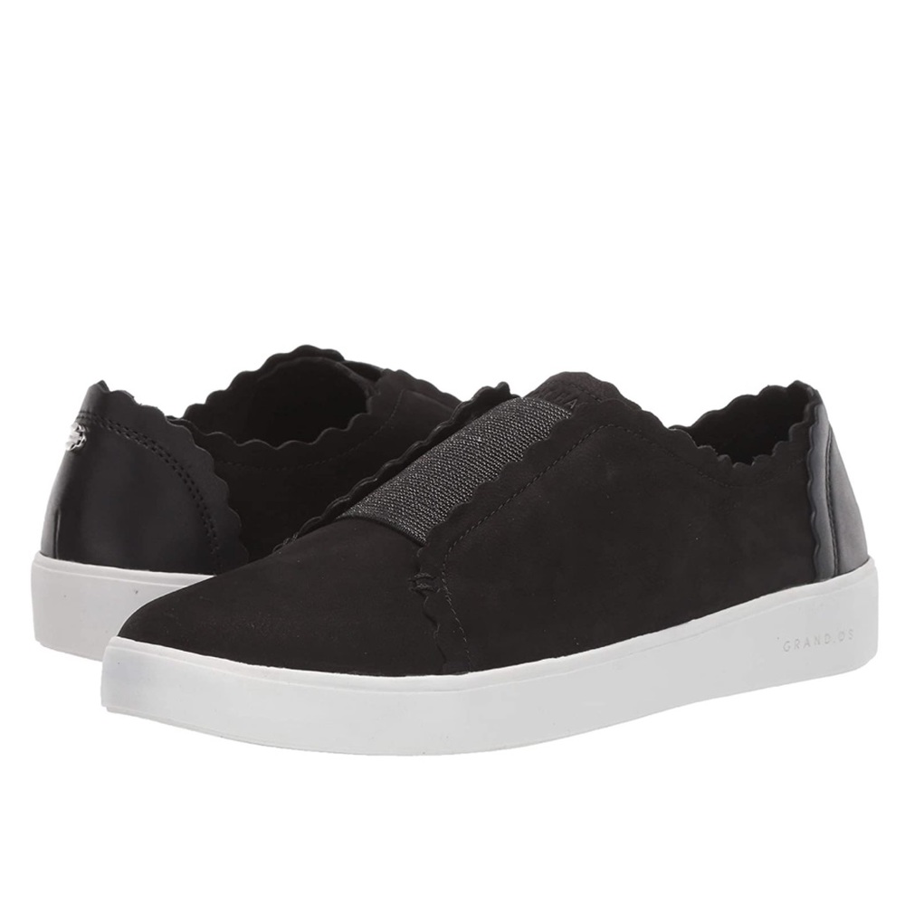Cole Haan Grand OS Black Suede Elastic Panel Slip On Loafers/Sneakers Size 8M